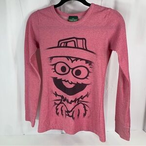 Oscar the Grouch Medium Long Sleeve Shirt 2008 Sesame Street 80% Polyester
